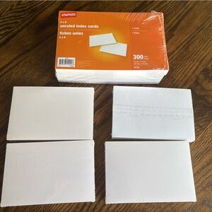 Staple Unruled Index Cards - White